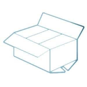 Line diagram of a Full-Overlap Slotted (FOL) corrugated carton